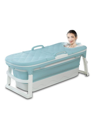 Buy Portable Folding Bathtub Adult Children Large Swimming Pool Bath Tub Plastic Freestanding Bathtub Bath Bucket With Lid in UAE