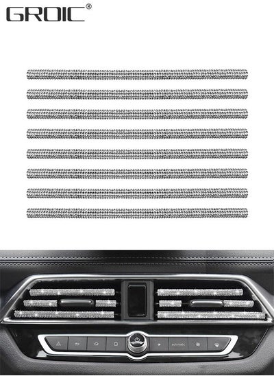 Buy 8 Pcs Bling Car Stickers,Self Adhesive Bling Car Interior Accessories,Diamond Rhinestone Car Decoration Strip,Bling Car Interior Accessories in UAE