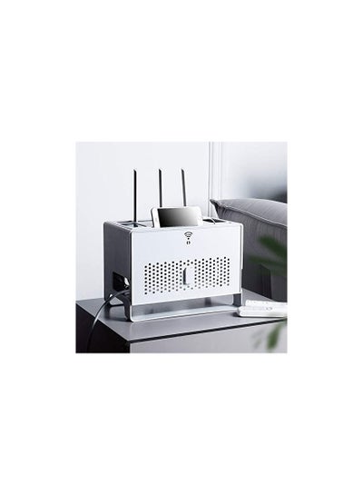 اشتري RoyalPolar Wireless Router storage Box WiFi router bracket set-top box DVD storage rack WiFi router adjustable cable box for home and office Multifunctional Cable Management Box في الامارات
