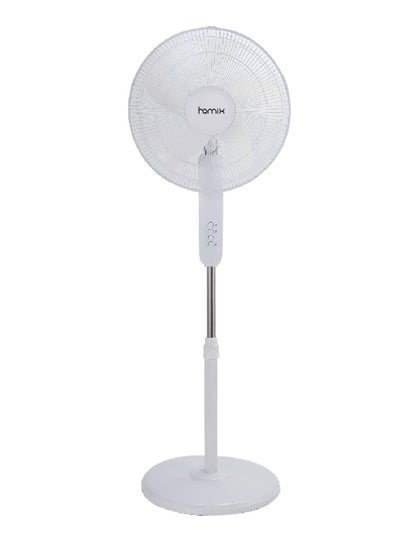 اشتري 50W 3-Speed Five Blades Pedestal Fan White and Silver 16 inch LDS-40F في السعودية