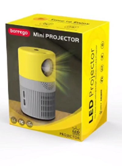 Buy Portable Mini LED Projector With Romote Control 3000 Lumen Yellow/Grey in Saudi Arabia