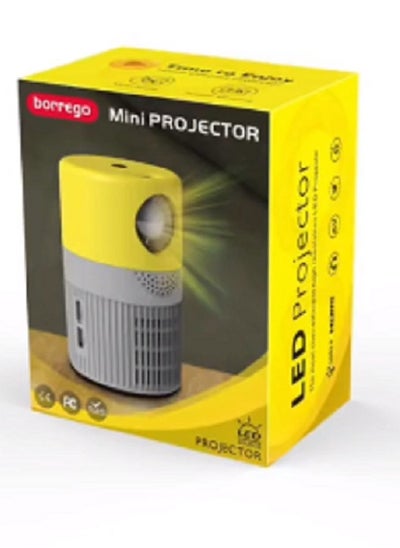 Buy Portable Mini LED Projector With Romote Control 3000 Lumen Yellow/Grey in Saudi Arabia