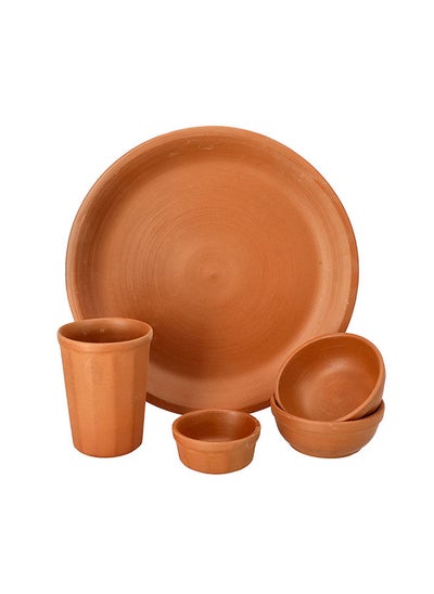 اشتري Traditional Cookware Dinner Set, 5 Piece Dinnerware, OMCP6026 ,100% Eco-Friendly ,Beneficial And Health, Clay Pot في الامارات