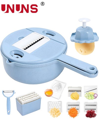 Buy Vegetable Chopper, 12 in 1 Multifunction Food Chopper, Multifunction Vegetable Cutter/Slicer with Container Dicing Machine Food Slicer Pro in Saudi Arabia