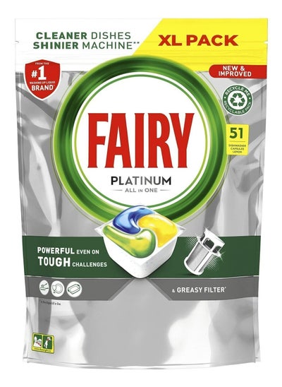 Buy Platinum All in One 51 Dishwasher Tabs 760g in UAE