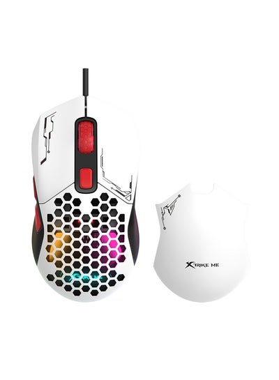 Buy GM316W RGB Gaming Mouse – Optical Sensor 7,200 DPI – Only 67G (White) in Egypt