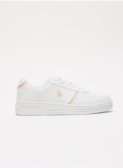 Buy Women's White Sneakers - Soft Pastel Accents with Retro-Inspired Design and Cushioned Sole for Effortless Style and Comfort in UAE