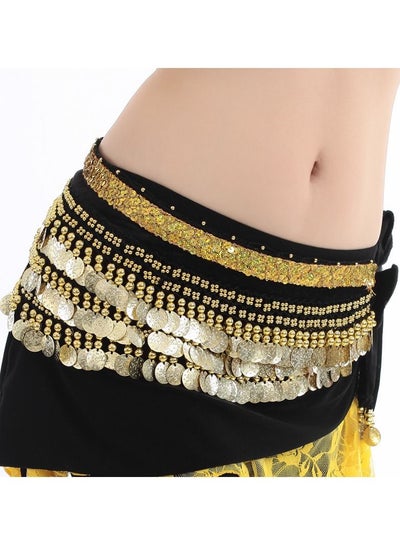 Buy Women's Belly Dancing Belt Colorful Dance Waist Chain Belly Dance Hip Scarf Belt With Coins in UAE