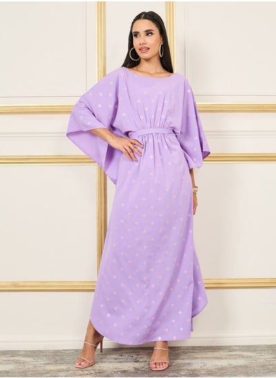 Buy Embroidered Batwing Sleeves Self Tie Up Kaftan in Saudi Arabia