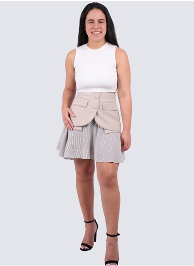 Buy Women's Double Layer Flap Pockets Skirt in Oxford Tan in UAE