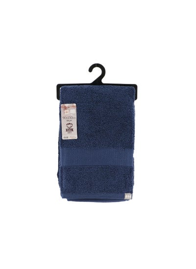 Buy Premium Cotton Highly Absorbent Soft Bath Towel Navy Blue 90 x 150cm 7005118 in Saudi Arabia