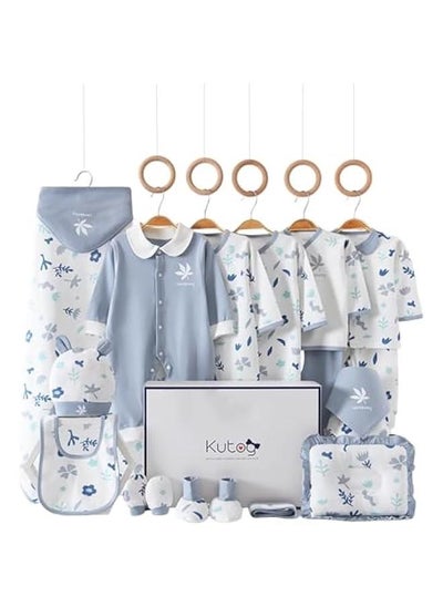 اشتري Newborn Clothing & Accessory Set,Baby Newborn Essentials Gift Set Premium Cotton Breathable Baby Clothes Bibs Hat Blanket and Socks Set Fits Newborn to 3 Months Baby Boy Girls (4-Season Style) في السعودية