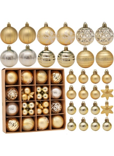 Buy Bauble Ornament Ball Set, 42Pcs Shatterproof Tree Hanging Balls in UAE