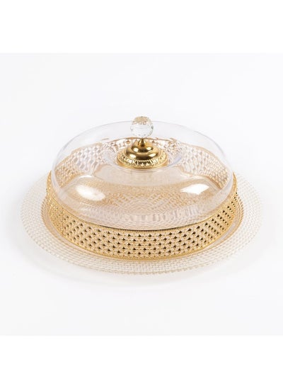 Buy Piramit Cake Platter, Gold - 33X11 Cm in UAE