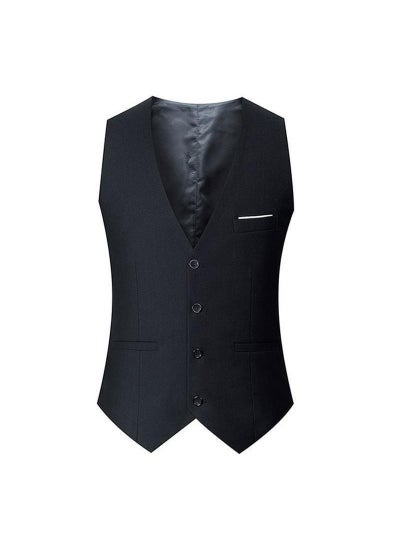 Buy Brand New Mens Suit Vest Slim Fit Sleeveless WaistcoatBlack vest one-piece Black vest one-piece in Saudi Arabia