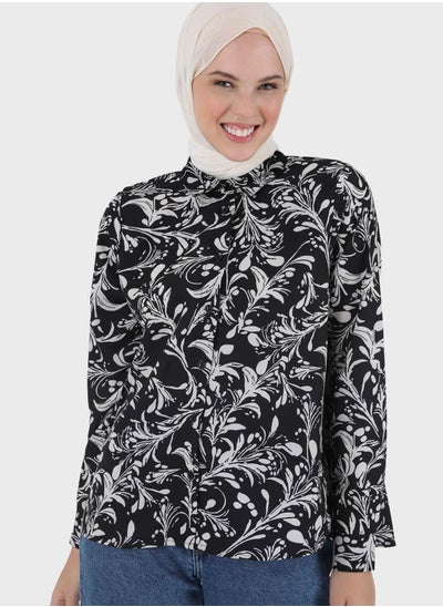 Buy Printed Collar Neck Top in UAE