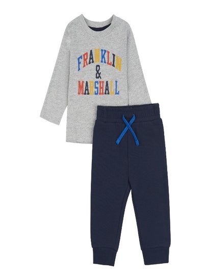 Buy Franklin and Marshall Multicoloured Long Sleeve T Shirt and Joggers in Saudi Arabia