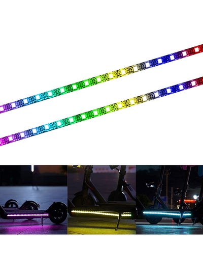Buy Electric Scooter LED Strip Light, 2 Pack Night Cycling Foldable Colorful Lamp Waterproof Safety Skateboard Decorative Accessories for Xiaomi M365/pro, Ninebot/for Mercane Wide Wheel in UAE