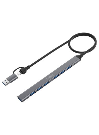 Buy USB C + USB 3.0 to 7 USB Ports for MacBook Pro, iMac 2021, USB Splitter Aluminum Alloy in Egypt