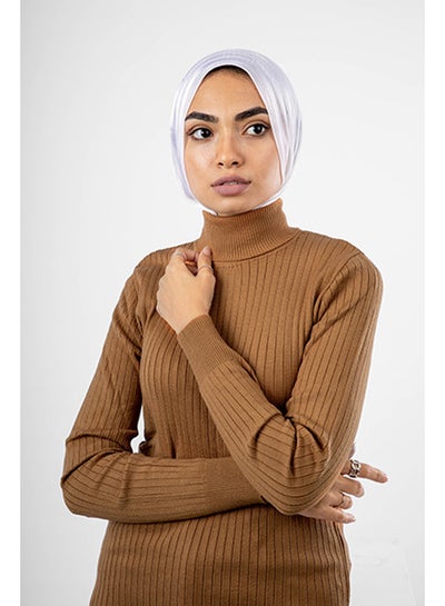 Buy Long Ribbed Pullover | Free Size | Camel in Egypt