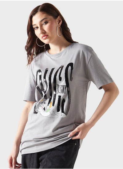 Buy Crew Neck Graphic T-Shirt in UAE