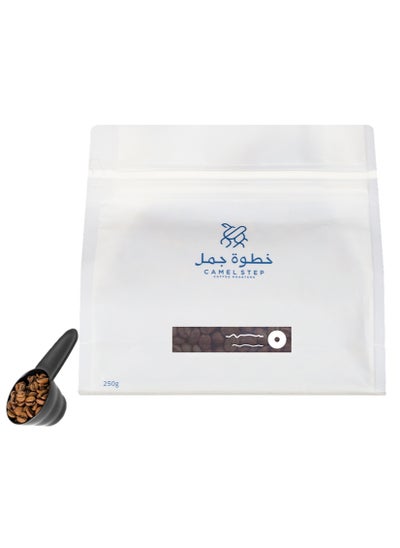 Buy Coffee Bean Colombia For Espresso And Filter 250G Unground roasted coffee beans for specialty coffee With a coffee scale spoon in Saudi Arabia