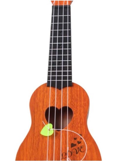 Buy Ukulele Guitar Soprano Ukulele Children Small Ukulele Mini Guitar Playing Toy Beginner Ukulele with Four Strings (Khaki) in UAE