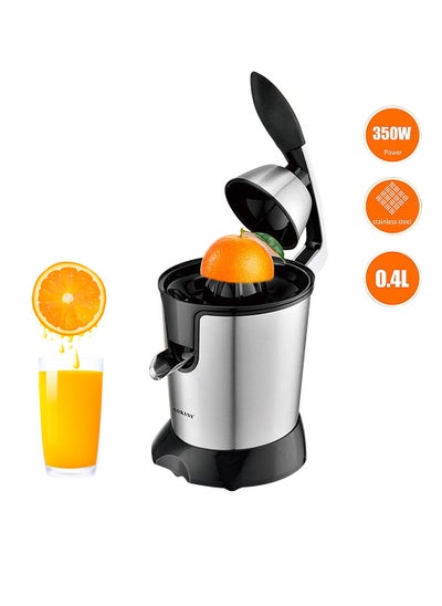 اشتري Electric Citrus Juicer 350W Stainless Steel Orange Juicer Freshly Pressed Fruit for Squeezes Oranges Lemons Lime Juices JE-651E Black في السعودية