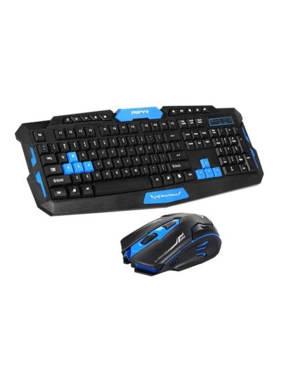 Buy Wireless Gaming Keyboard And Mouse Set Black/Blue in Saudi Arabia
