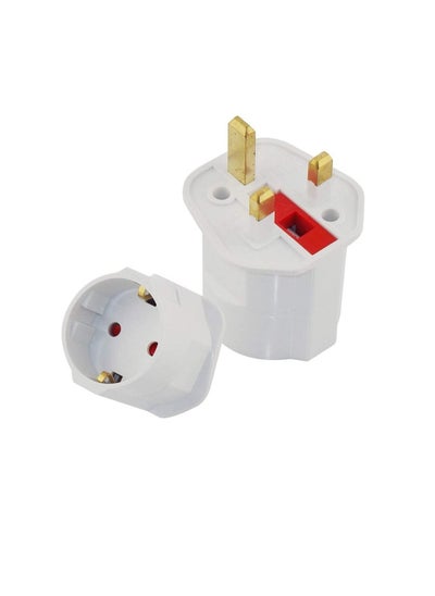 اشتري EU to UK Plugs Adapter British Plug to EU Schuko Female Plugs Power Converter 2 Pin Socket Travel Adapter 13A 250V BS1363 FUSED في الامارات