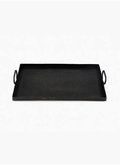 Buy Rectangular Black Tray With Handle in UAE