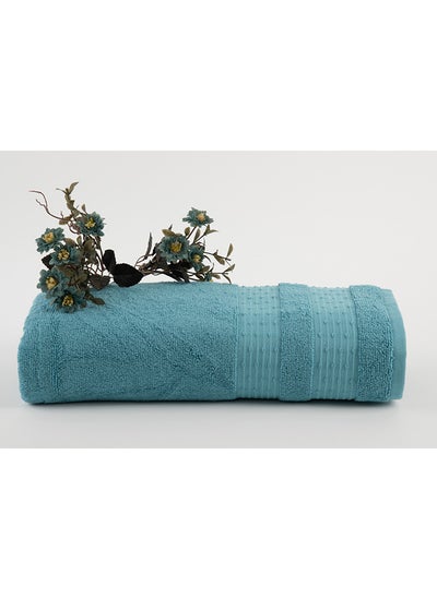 اشتري Fortuneplush 580 Gsm 100% Cotton Terry Fancy Border1 Bath Towel 70X140 CmLuxury Touch Extra Absorbent-Dark Green في الامارات