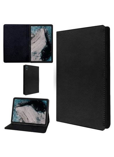 Buy Cover Flip Leather With Stand Compatible With Nokia T20 (Black) in Egypt