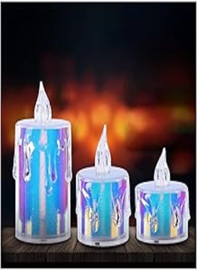 اشتري Decorative Candle Set 3 Pieces Different Sizes في مصر