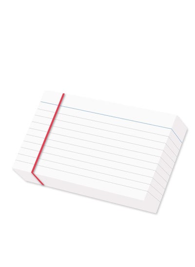 اشتري Ruled index card, 100 Pack White Lined Record Cards for Office School Note making, List Making, Revision Flash Cards, 5” x 3”, 240GSM في الامارات