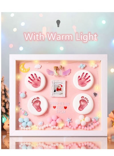 Buy Newborn Baby Handprint and Footprint Ornament Keepsake and Frame Kit with Light and Hairball in Saudi Arabia