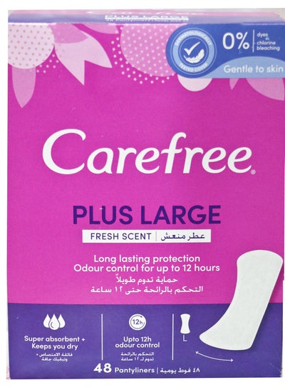 Buy Carefree Pantyliners Plus Large Fresh Scent Long Lasting Protection Odour Control For Up To 12 Hours 48 Pantiliners in Egypt