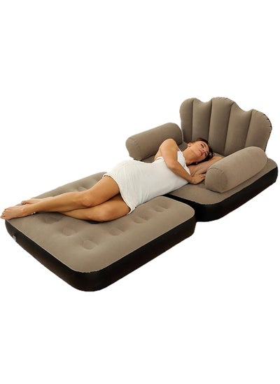 Buy New Inflatable Chair Air Couch – 2-in-1 Sofa with L-Shaped Armrest & Multifunctional 5-in-1 Design in UAE