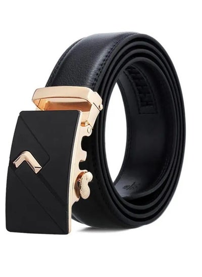 Buy An elegant men's belt made of 100% genuine leather, durable and of high quality, with a buckle made of high-quality metal that is resistant to rust and cracks and does not change color. in Egypt