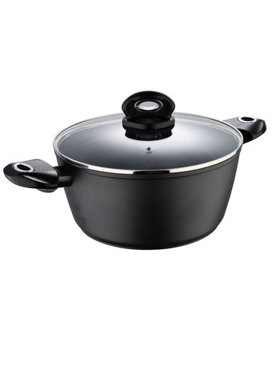 Buy Orion Forged Aluminium Induction Bottom Non-stick Casserole With Lid 26X13 CM in UAE