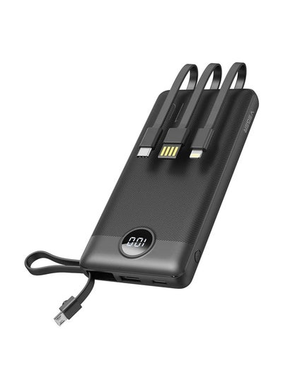 Buy VEGER Portable Charger with Built in Cables 20000mAh LED Display Li-Polymer with Built-in 4 Cables in UAE