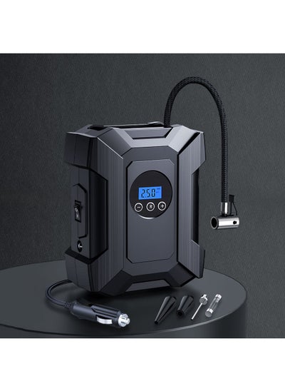 Buy Digital Car Tyre Inflator Air Compressor with Auto Stop and LED Light 12V Fast Portable Air Pump for Car Bicycle Motorcycle Ball Air Mattress in Saudi Arabia