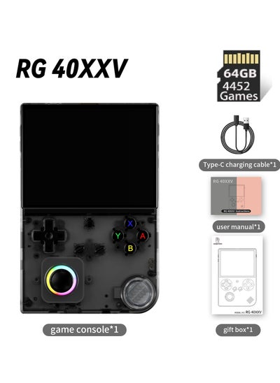 اشتري RG40XXV المحمولة لعبة المجلس ، 4.0 بوصة IPS 640 * 480 ، 64G / 128G بطاقة TF ، ودعم أكثر من 10000 لعبة ، 3200mAh 6 + ساعة البطارية ، ودعم شبكة لاسلكية ( أسود 64G ) في الامارات