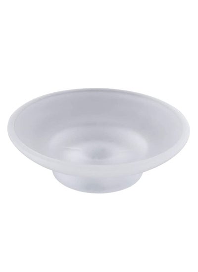 اشتري Soap Dish Round, Frosted Glass Replacement Spare Soap Holder for Bathroom Vanities Countertops Kitchen Sink في الامارات