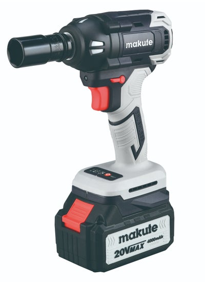 Buy 20V Brushless Impact Cordless Wrench, 500N.m Max Torque, 0-2600rpm, 1/2" Spindle, Includes 1 Battery & Charger, CW003-BL in UAE