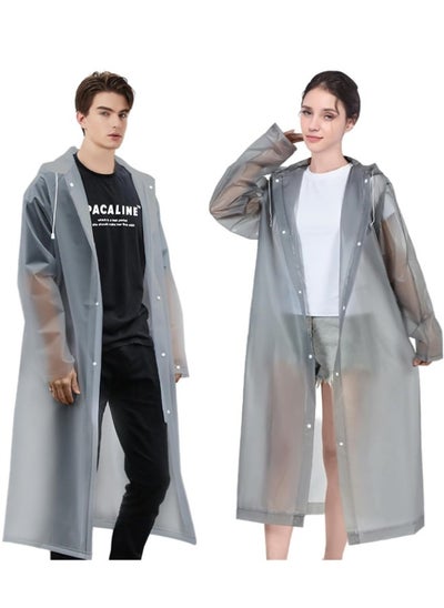 Buy Rain Poncho for Adults, 2 Pack Reusable Raincoat, Emergency Ponchos for Women or Men, Portable Waterproof Rain Cape Rain Jacket Raincoats for Outdoor Activities in UAE