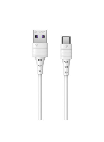 Buy Remax Data Cable-Zero Sense 5A High Elastic Tpe Fast Charge Data Cable Rc-068A-Blue-(Ac) White in Egypt