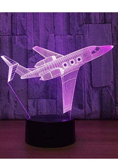 اشتري Multicolor Night Light Cool Plane 3D LED Multicolor Night Light Creative 3D Illusion Multicolor Night Light for Baby Children Sleep Light Gift Home Decoration في الامارات