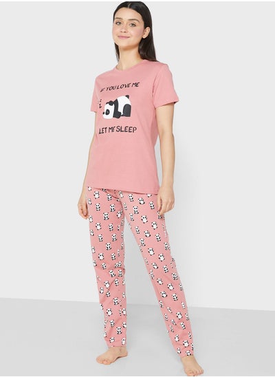 Buy Graphic Printed Pyjama Set in Saudi Arabia