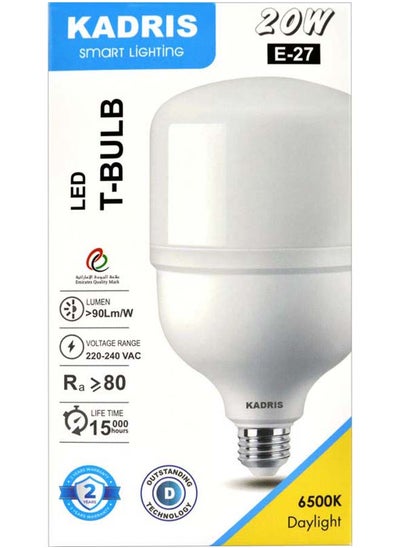 Buy 20W LED Screw Type Daylight(Cool white) LA-2124 6500K LED Power Saving Plastic-coated Aluminum T-Shape Lamp Bulb Light 1800Lumen AC220-240V 50-60HZ, ESMA Approved With One Year Warranty in UAE